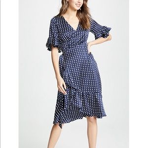 Line and Dot Polka Dot Wrap dress